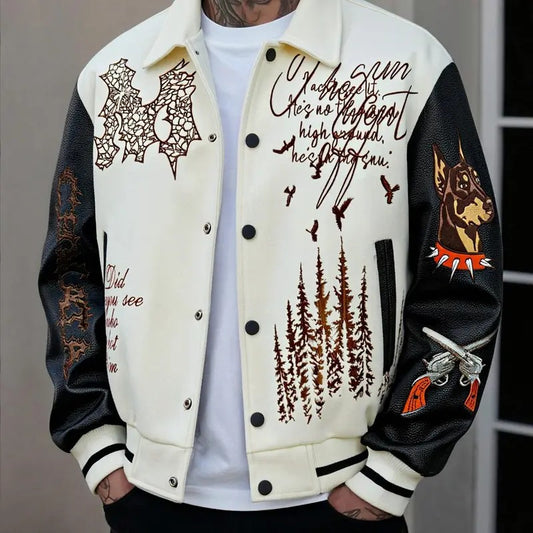 KZZ Loose-fitting men's fashion trendy casual street style button jacket