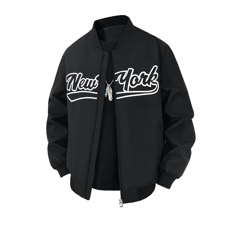 KZZ Letter Print Sports Jacket