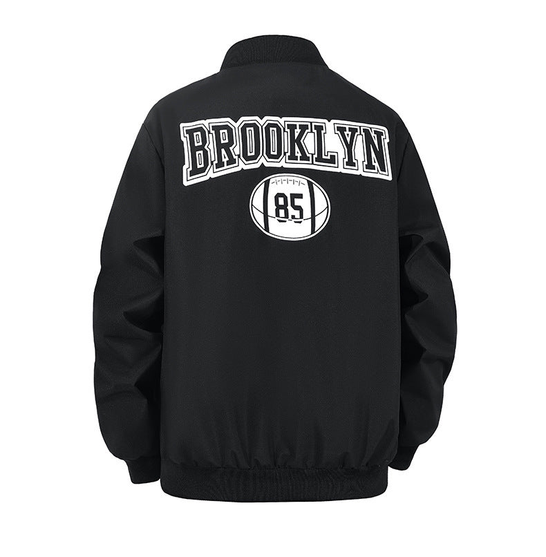 KZZ Letter Print Sports Jacket