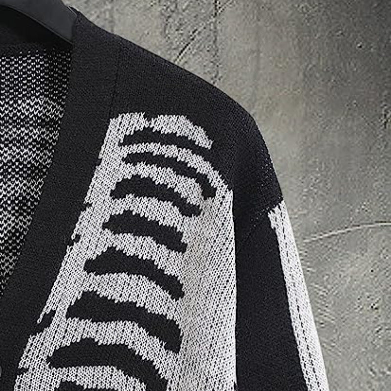 KZZ Men's Printed Button-Front Knit Top