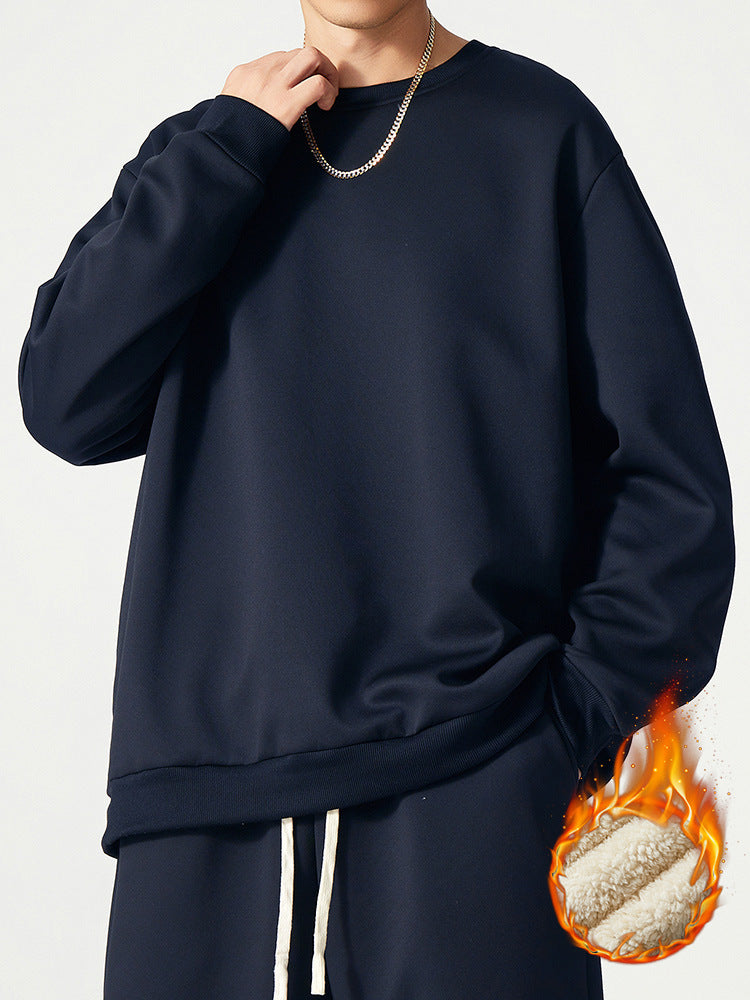 KZZ Men’s Fleece-Lined Warm Pullover Sweatshirt