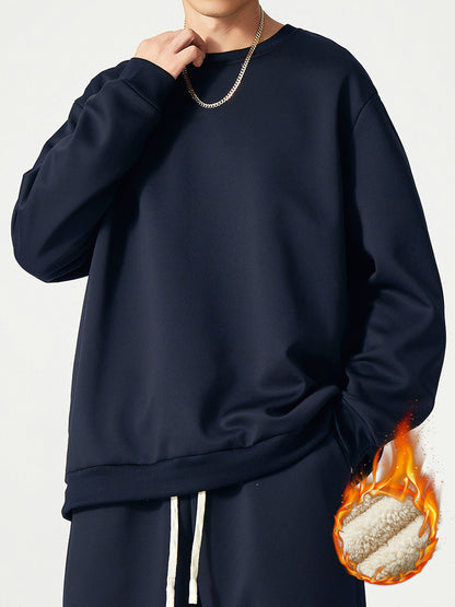 KZZ Men’s Fleece-Lined Warm Pullover Sweatshirt