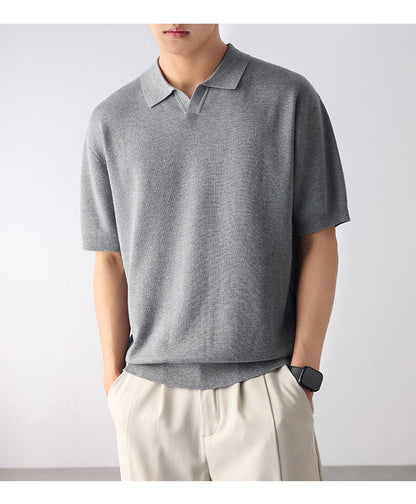 KZZ Short-Sleeve Summer Casual Pullover Polo Shirt