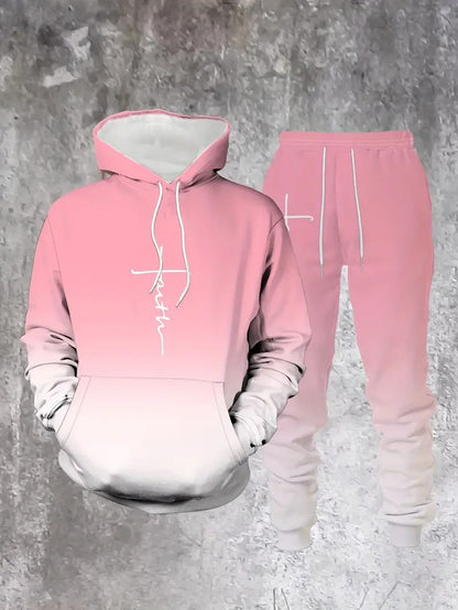 KZZ Men's Suit with 3D Print and Hood