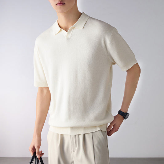 KZZ Short-Sleeve Summer Casual Pullover Polo Shirt