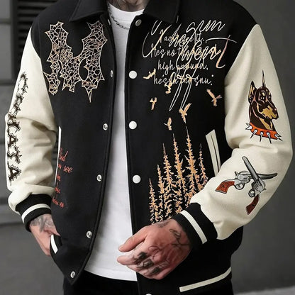 KZZ Loose-fitting men's fashion trendy casual street style button jacket