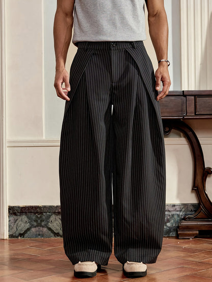 KZZ Men's striped stylish and comfortable casual trousers