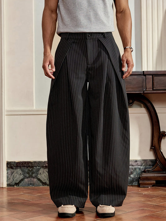 KZZ Men's striped stylish and comfortable casual trousers