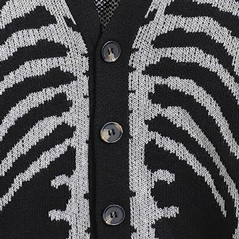 KZZ Men's Printed Button-Front Knit Top