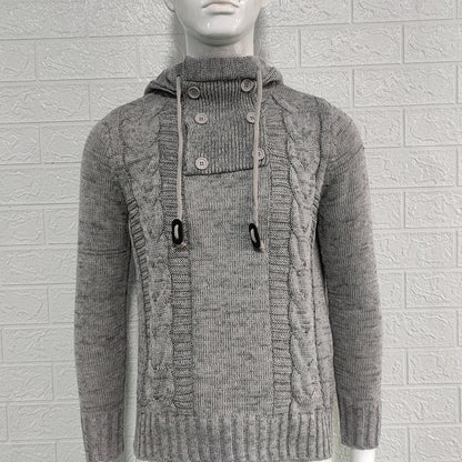 KZZ Autumn Men's Knitted Hoodie Pullover