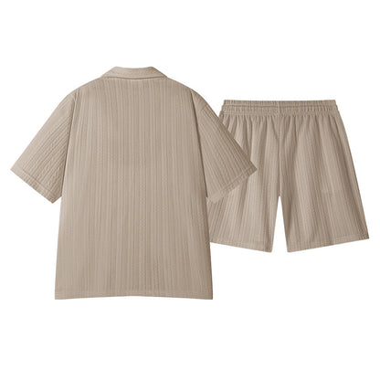 KZZ Men's Textured Knit Two-Piece Set