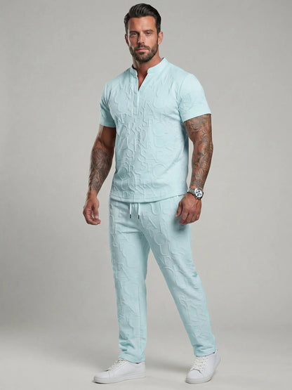 KZZ letter T-shirt and drawstring pants spring and summer casual set