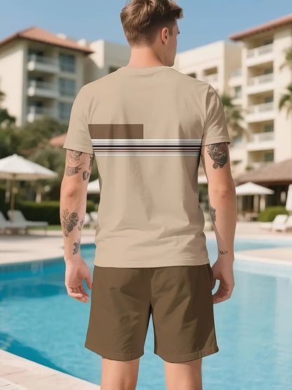 KZZ Men's short-sleeved shorts suit