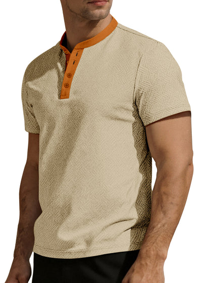 KZZ Men's Breathable Solid-Color Casual T-Shirt