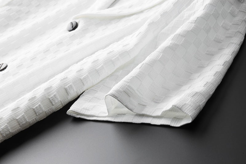 KZZ Short-sleeve polo shirt paired with solid-colored trousers