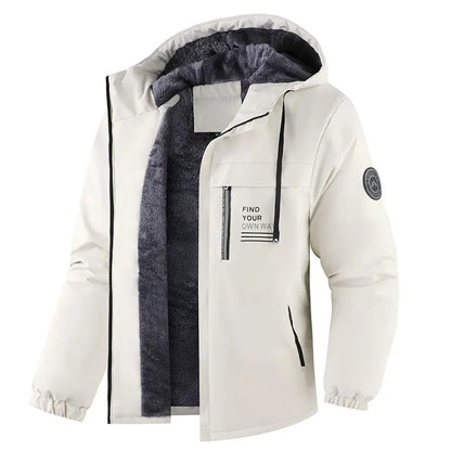 KZZ Men's slim-fit retro preppy style lamb fleece jacket