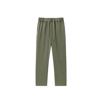 KZZ Men's Acid-Wash Solid Color Loose-Fit Casual Sweatpants