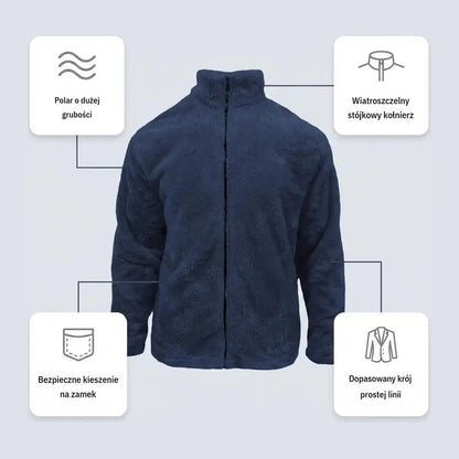 KZZ  Men's fleece stand-up collar full zip-up long-sleeved jacket