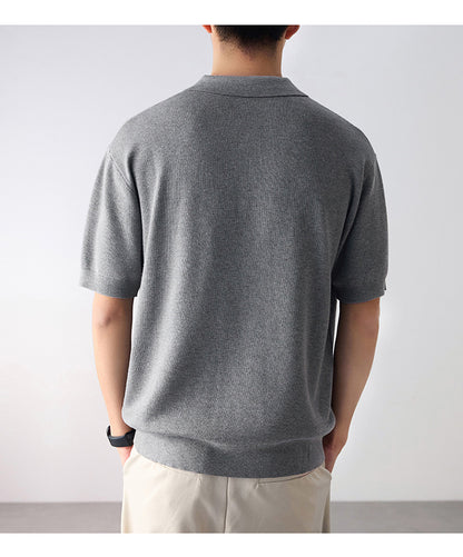 KZZ Short-Sleeve Summer Casual Pullover Polo Shirt