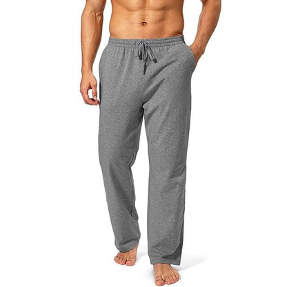 KZZ Men's Heavyweight Fleece Sweatpants Cotton with Drawstring and Pockets