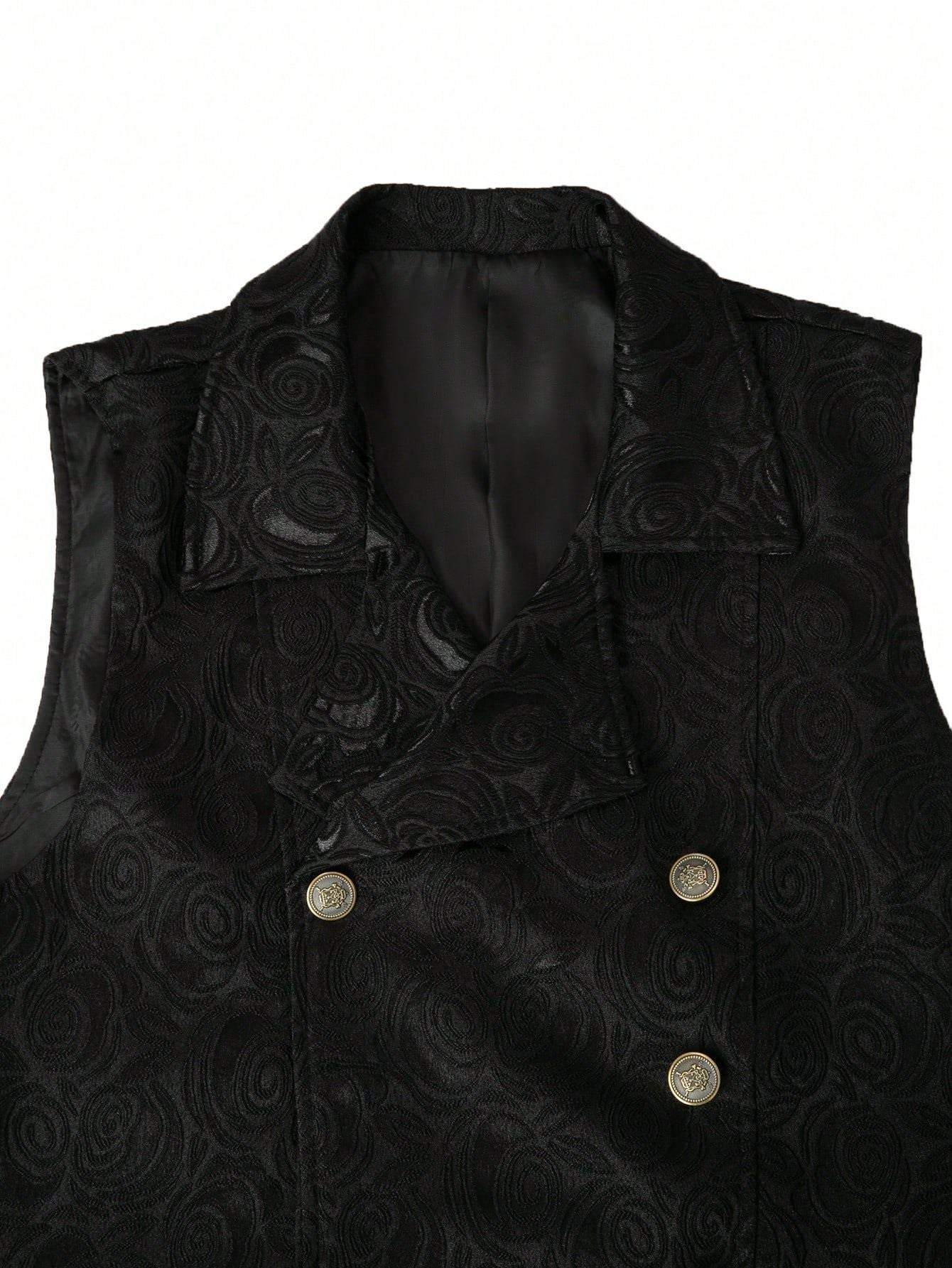 KZZ Men's Solid-Color Double-Breasted Suit Vest