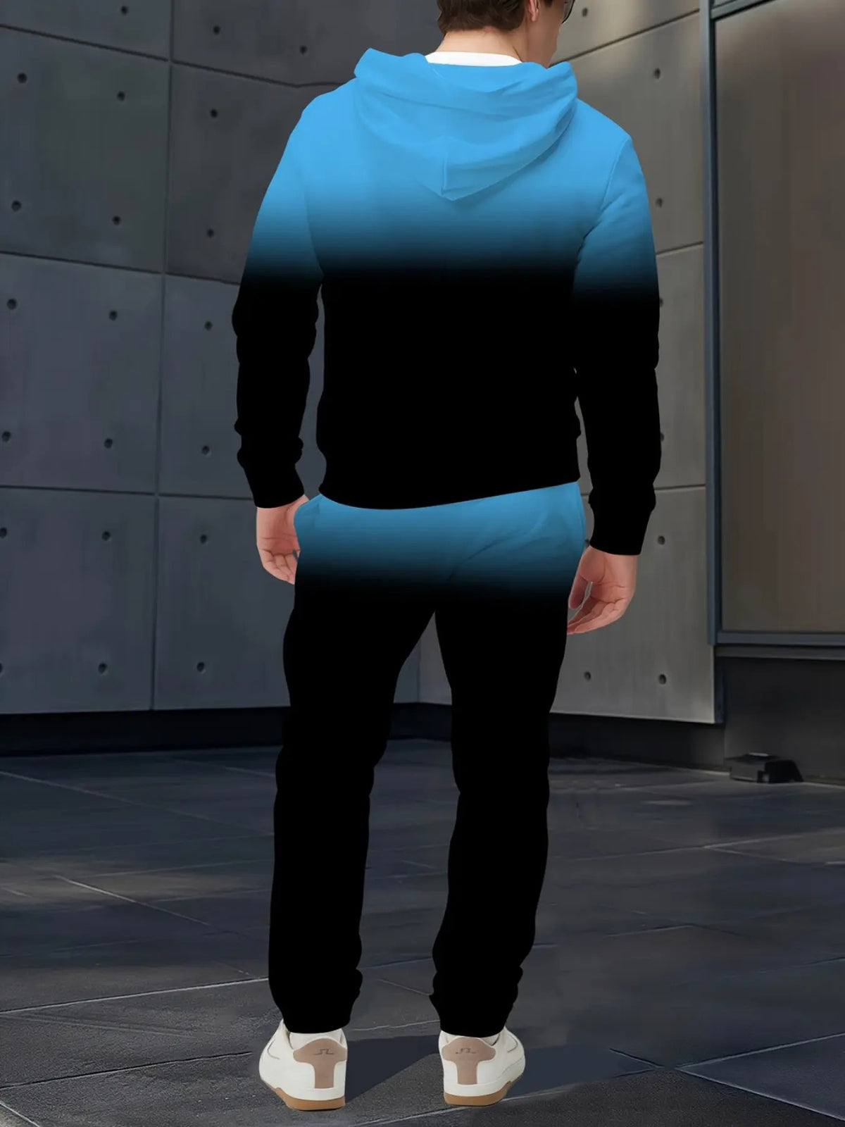 KZZ Men's Suit with 3D Print and Hood