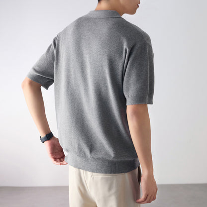 KZZ Short-Sleeve Summer Casual Pullover Polo Shirt