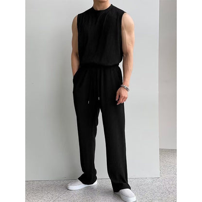 KZZ Men's Two-Piece Ribbed Knit Tracksuit