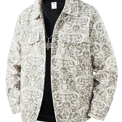 KZZ Men's Printed Zip-Up Jacket