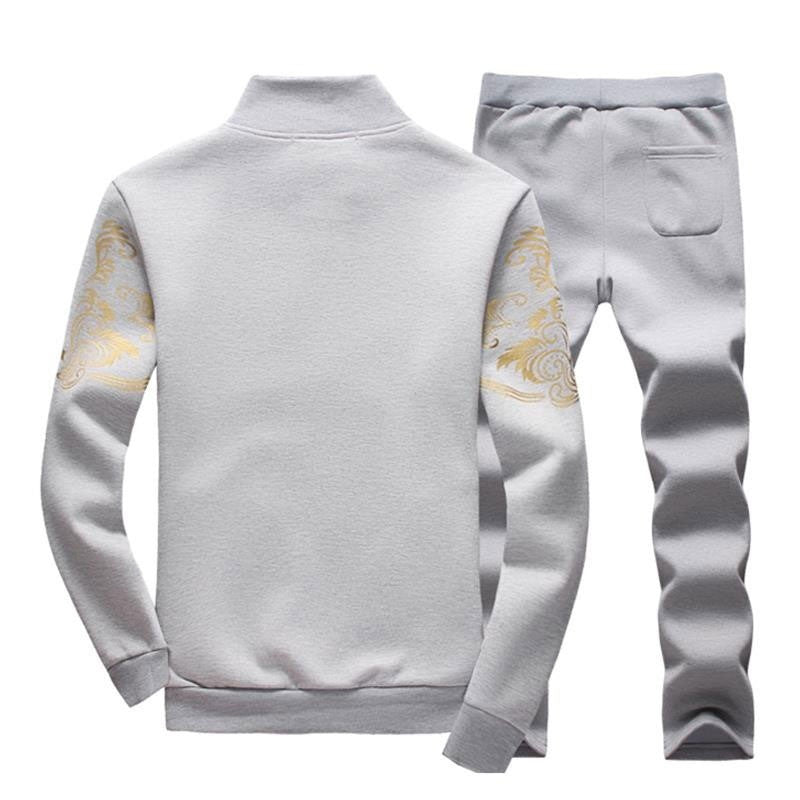 KZZ Everyday Casual Stand Collar Set Men's Fashionable Two-Piece All-Season Versatile