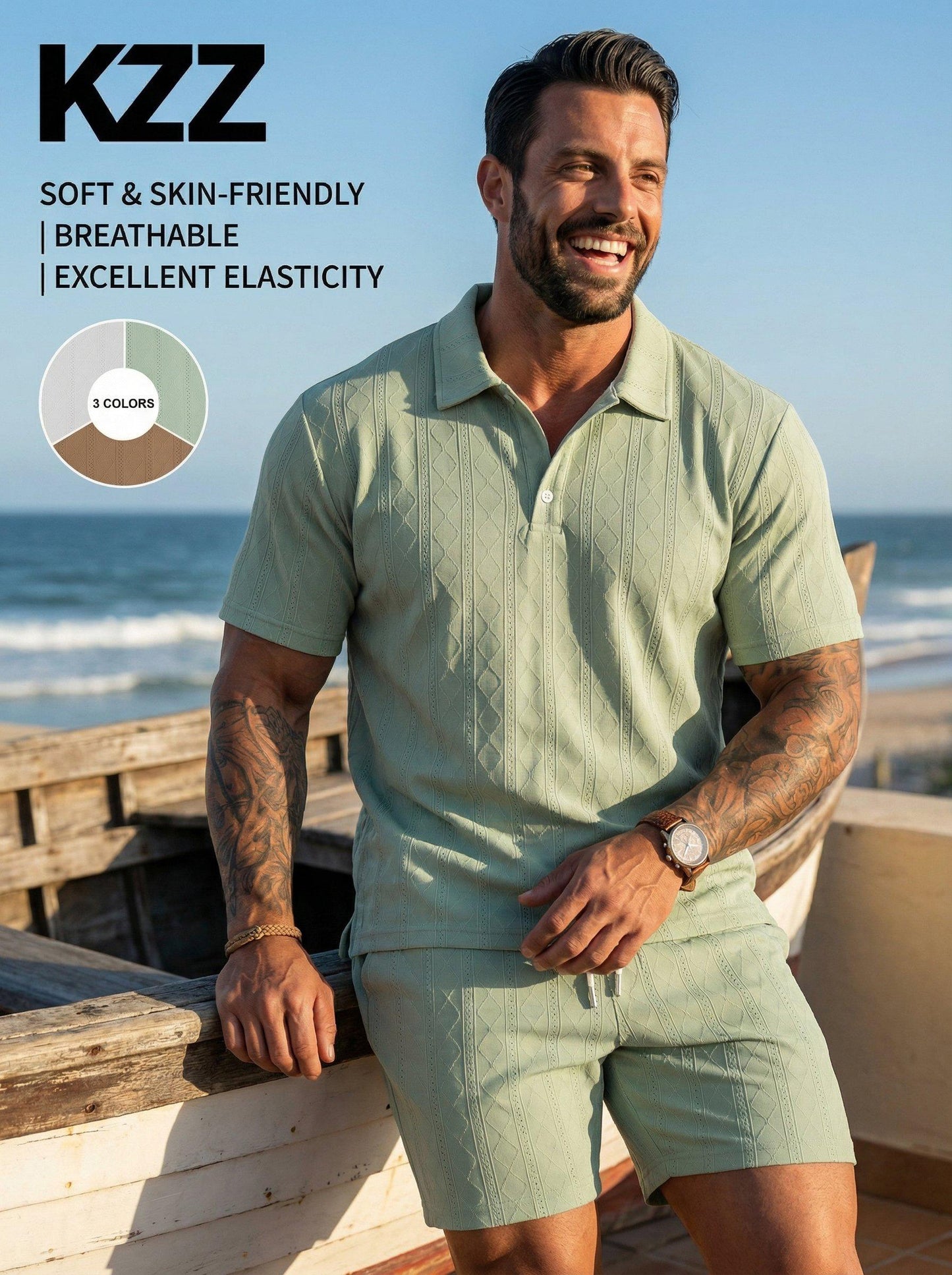 KZZ Casual and Comfortable Resort-Style Men's Wear