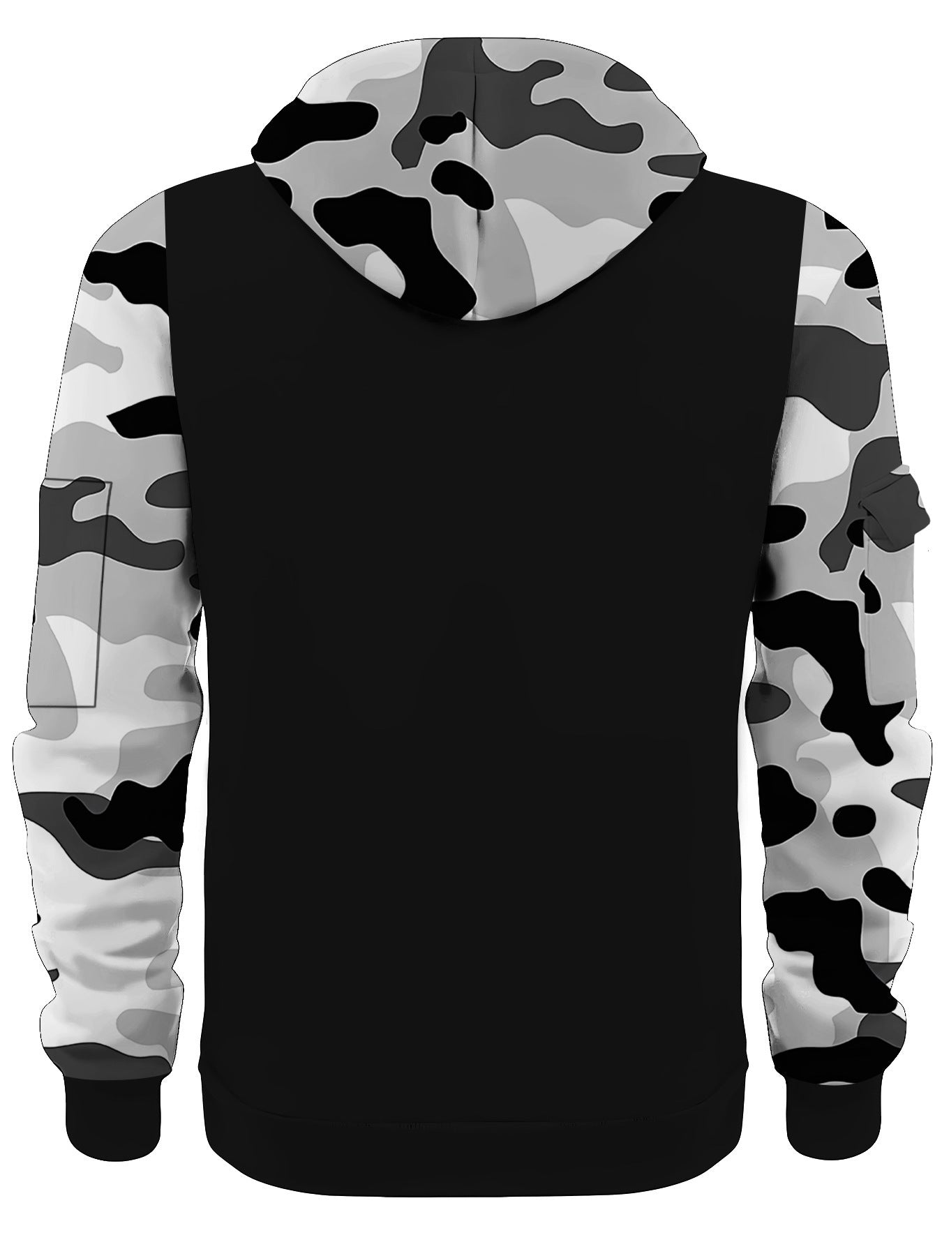 KZZ Stitching Hooded Men's Fashion Camouflage American Vintage Zipper Sweater