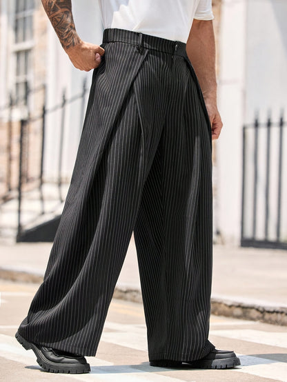 KZZ Men's striped stylish and comfortable casual trousers