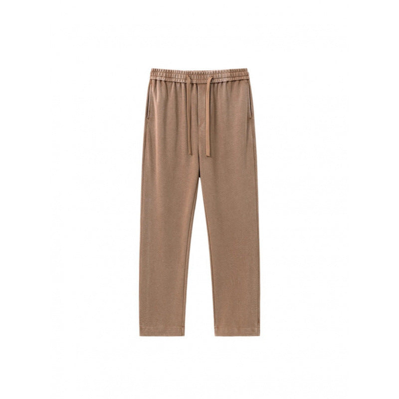 KZZ Men's Acid-Wash Solid Color Loose-Fit Casual Sweatpants