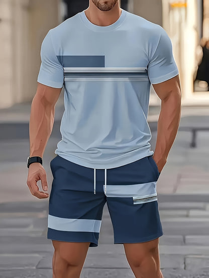 KZZ Men's short-sleeved shorts suit