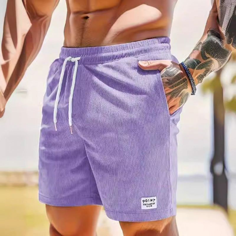 KZZ Men's Letter Patchwork Print Pocket Shorts