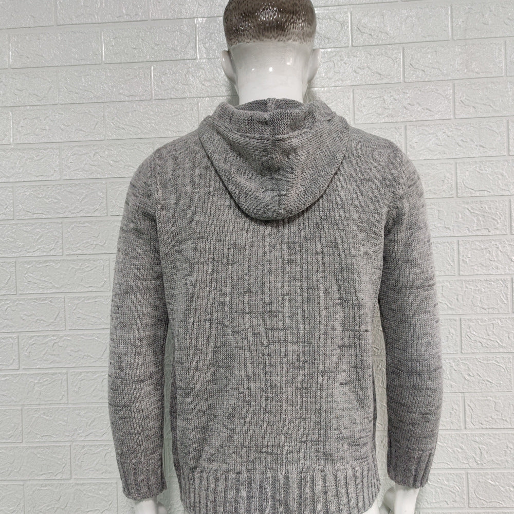 KZZ Autumn Men's Knitted Hoodie Pullover