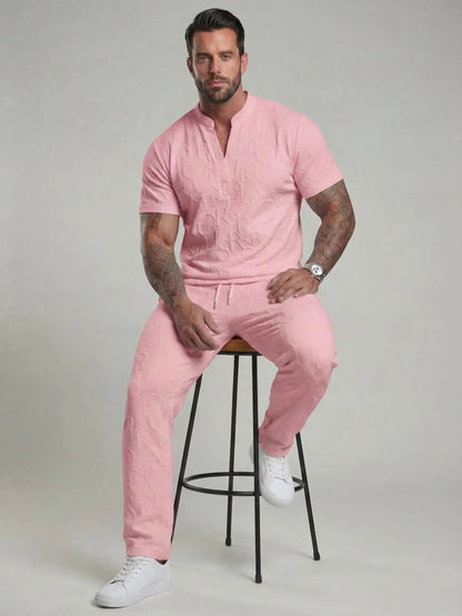 KZZ letter T-shirt and drawstring pants spring and summer casual set