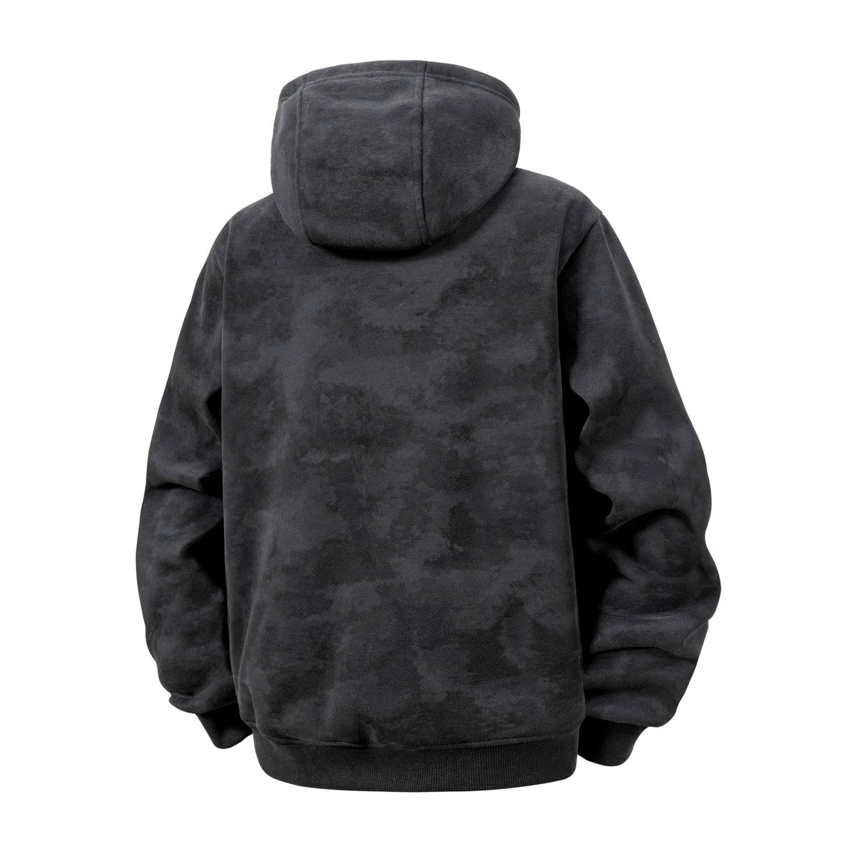 KZZ Plus-size warm full-zip hooded sweatshirt