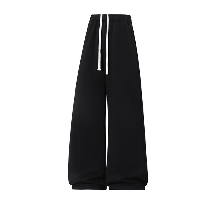 KZZ pants men sweatpants Men's Solid Thermal Lined Drawstring Oversize WaistPants