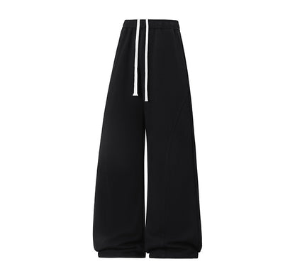 KZZ pants men sweatpants Men's Solid Thermal Lined Drawstring Oversize WaistPants