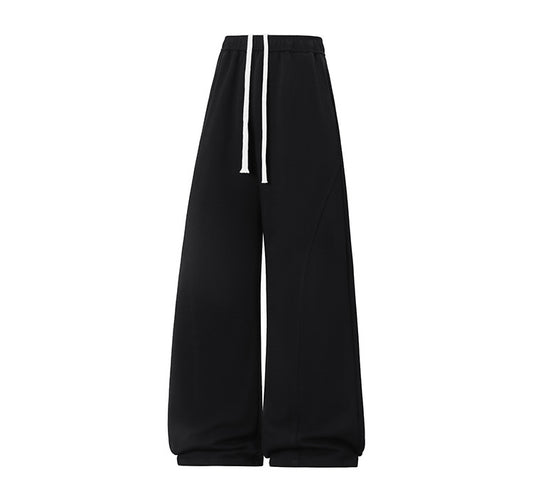 KZZ pants men sweatpants Men's Solid Thermal Lined Drawstring Oversize WaistPants