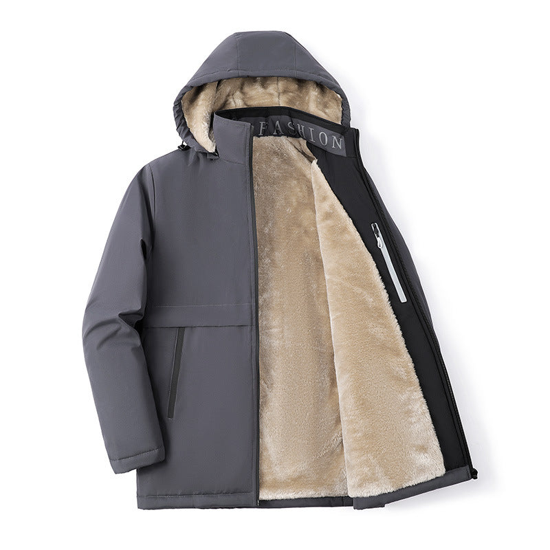 KZZ Men's Solid Thermal Lined Zip Up Heated Jacket