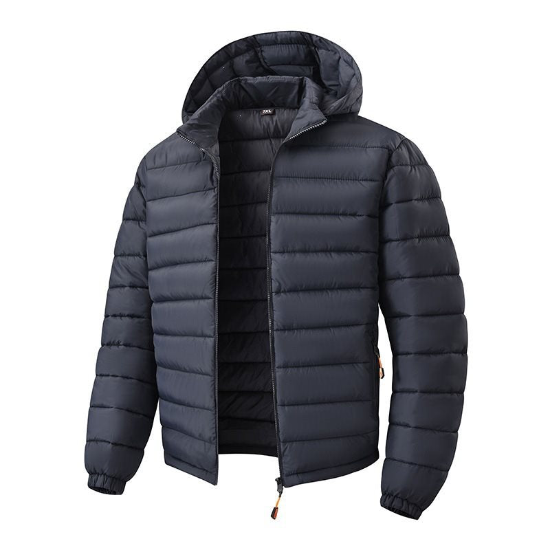 KZZ Men's Slim Fit Casual Long-Sleeved Thick Hooded Zipper Top