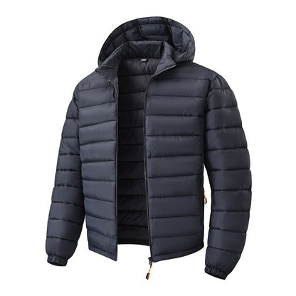 KZZ Men's Slim Fit Casual Long-Sleeved Thick Hooded Zipper Top