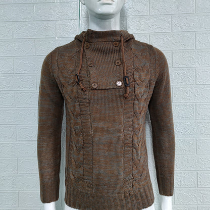 KZZ Autumn Men's Knitted Hoodie Pullover