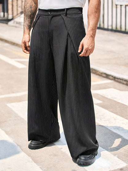 KZZ Men's striped stylish and comfortable casual trousers