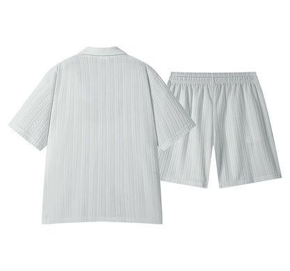 KZZ Men's Textured Knit Two-Piece Set