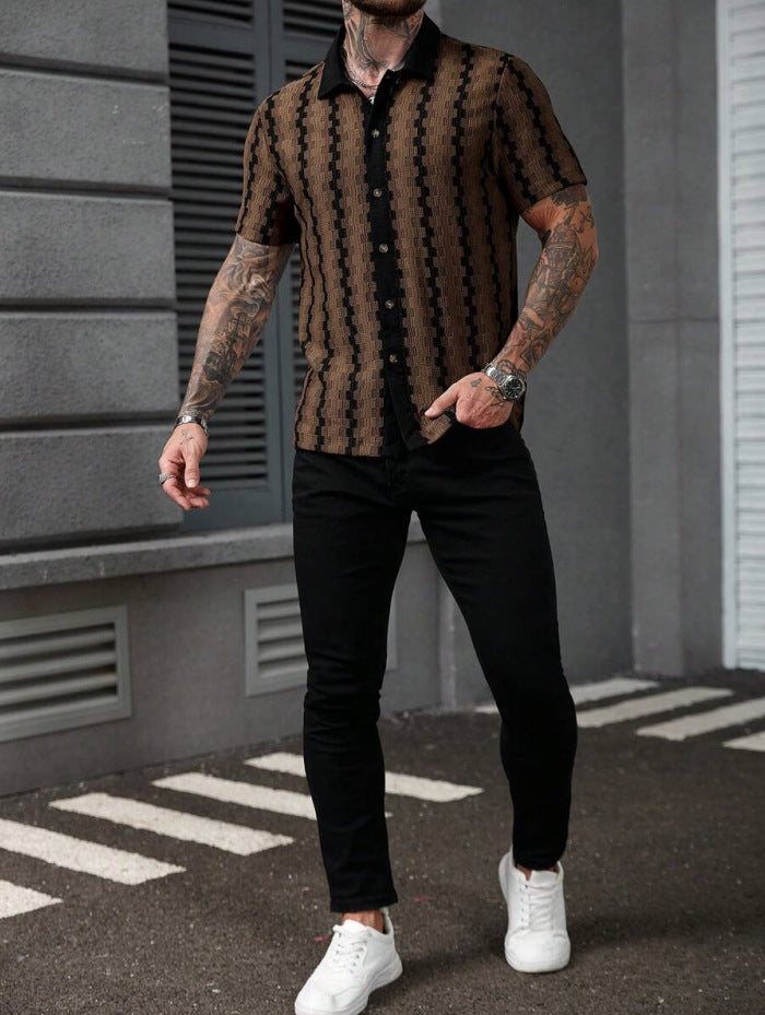 KZZ Stylish and Elegant Men's Plaid Shirt