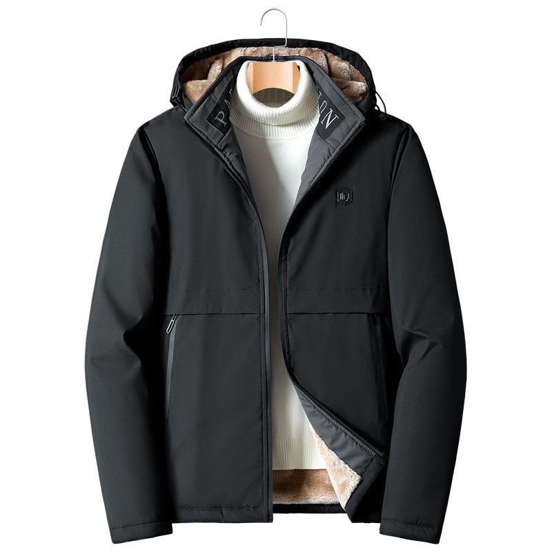 KZZ Men's Solid Thermal Lined Zip Up Heated Jacket